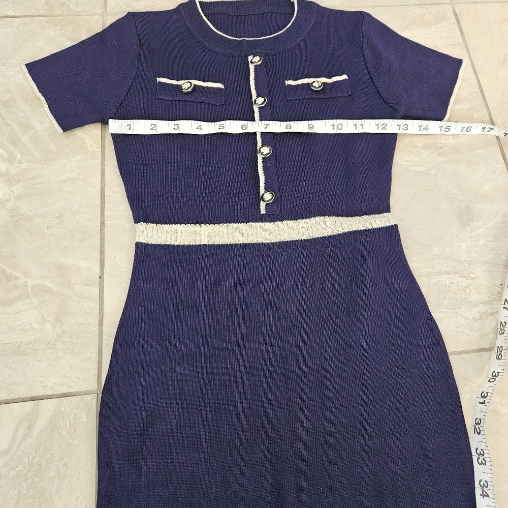 Blue and Gold Women's size small medium Dress - Picture 7 of 7